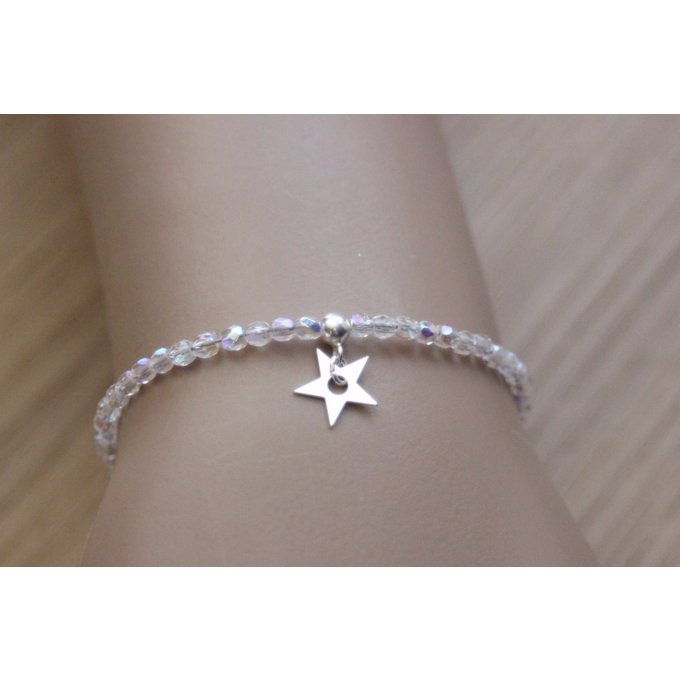 bracelet cristal et argent massif