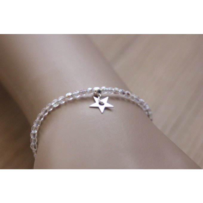 bracelet fin étoile argent 