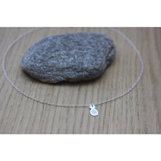 Collier argent massif breloque petit ananas