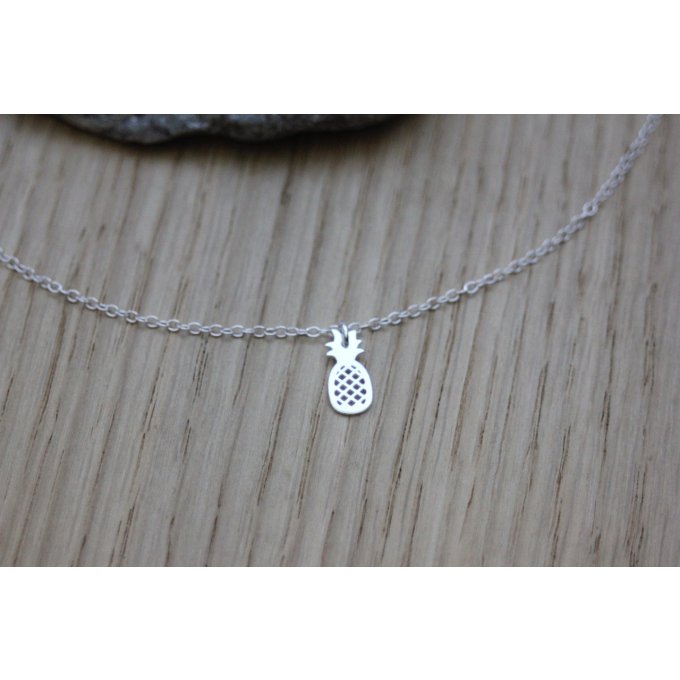 Collier argent massif breloque petit ananas