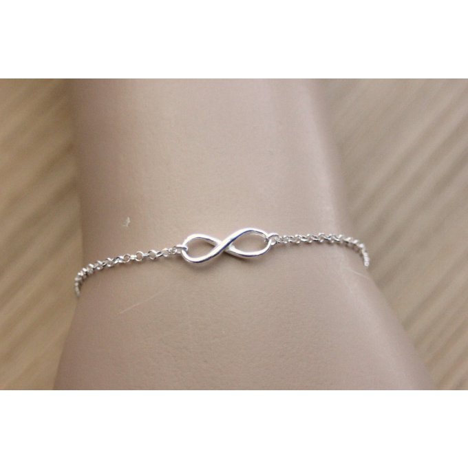 bracelet infinity argent massif