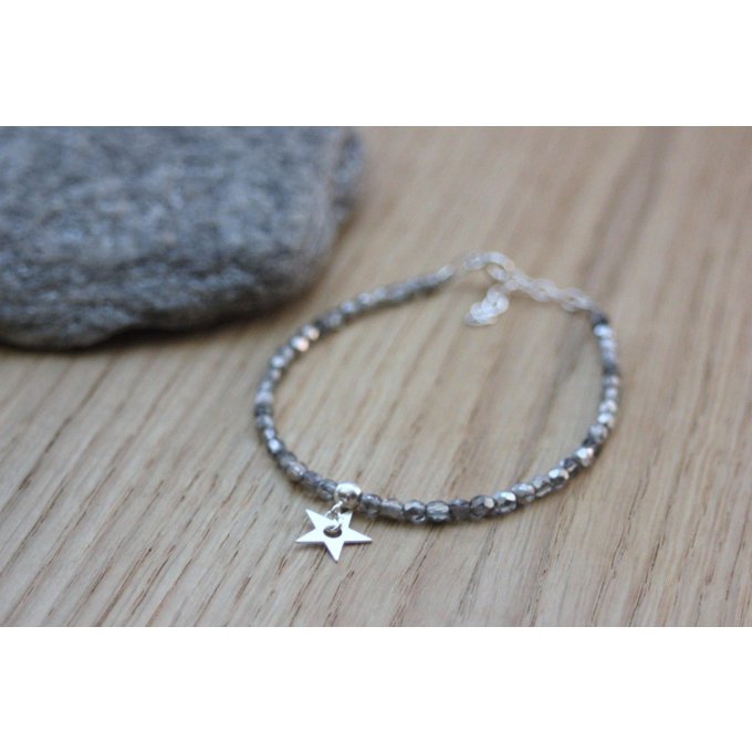 Bracelet cristal de bohème cristal argent et étoile argent