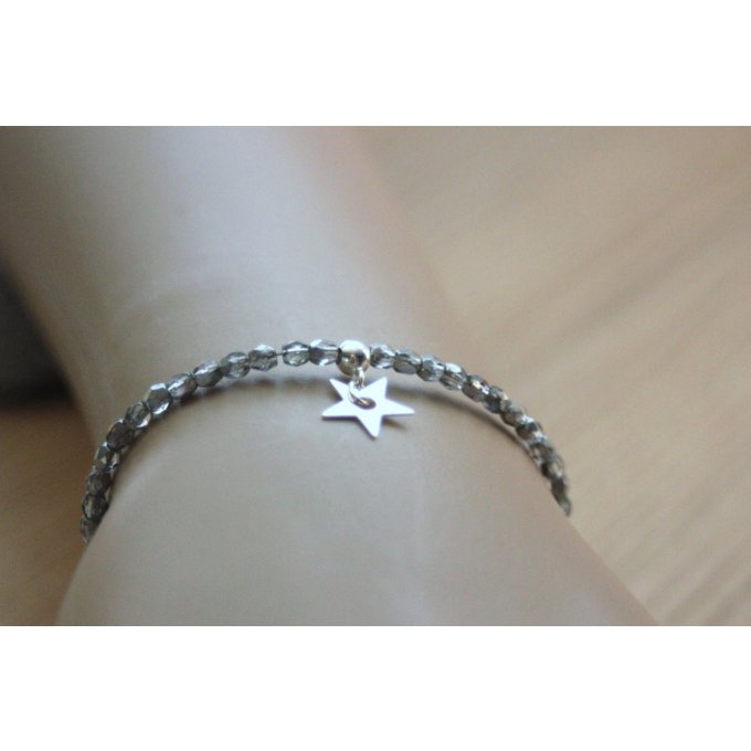 Bracelet cristal de bohème cristal argent et étoile argent