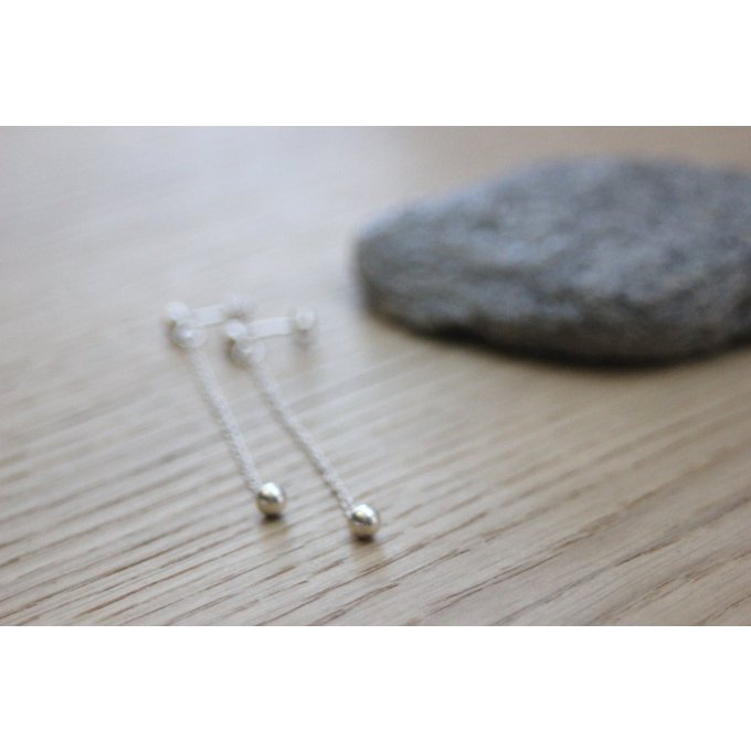 boucles d'oreilles perles en argent