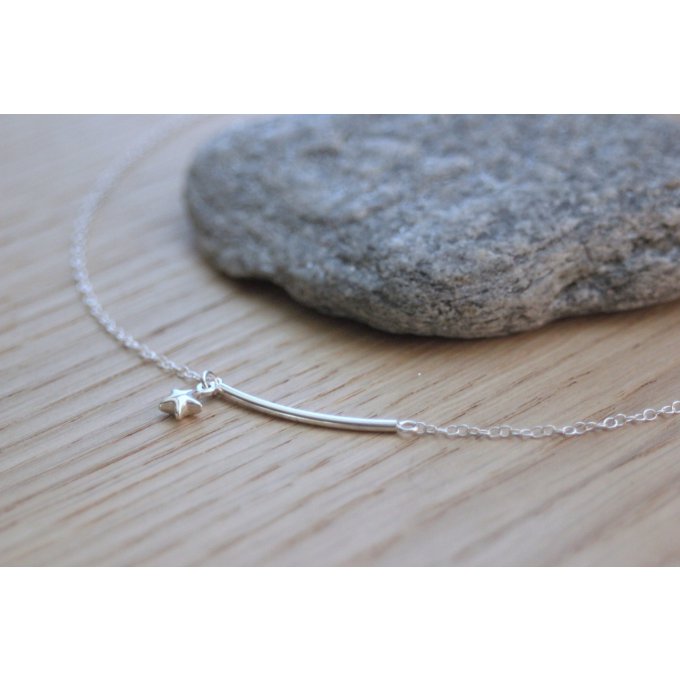 collier étoile en argent massif