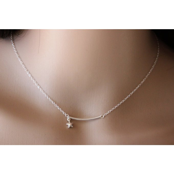 collier barre en argent