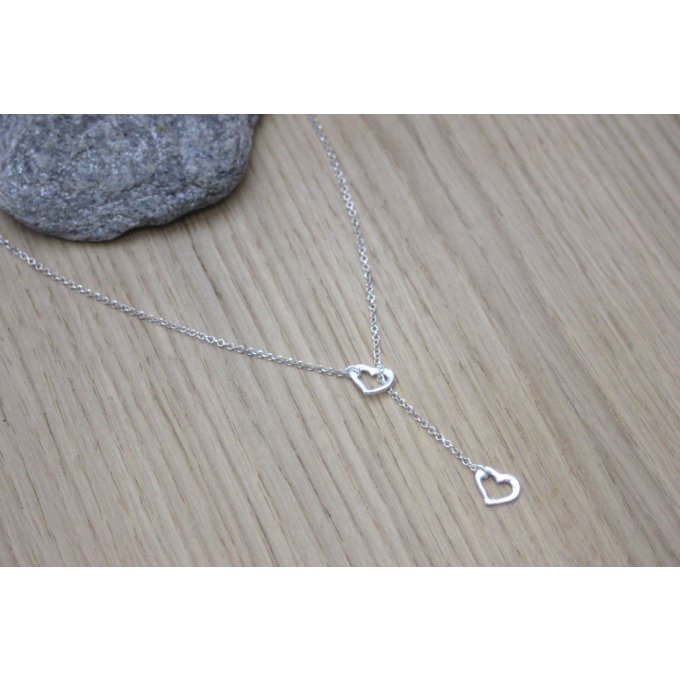 collier coeur en argent massif