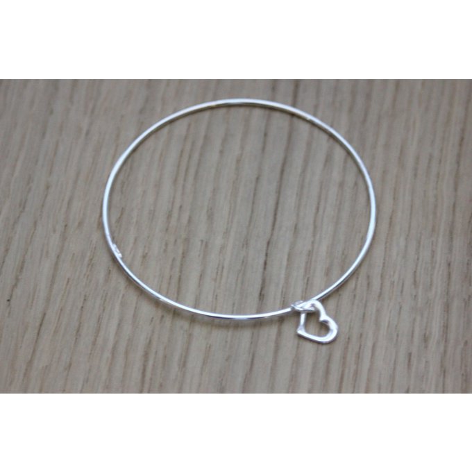 bracelet argent massif breloque coeur