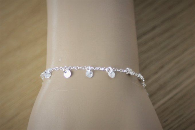 Ensemble de 2 bracelets en argent chaine rectangle et médailles