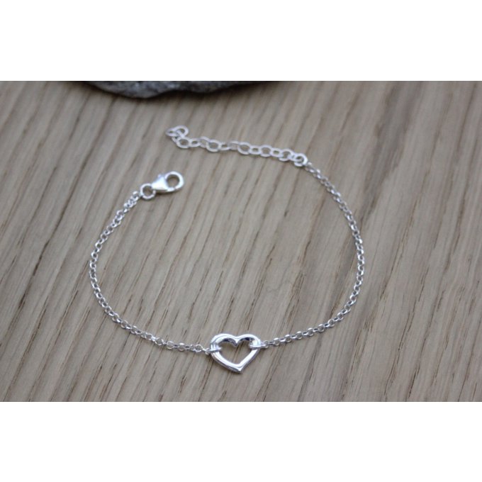 bracelet argent breloque coeur