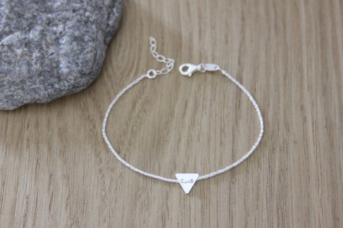 Bracelet argent massif petit triangle