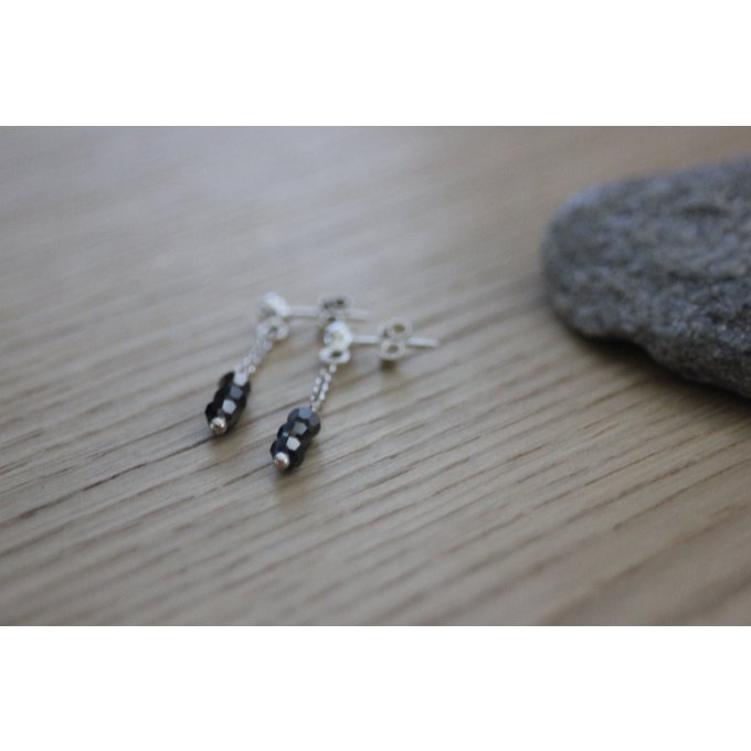 longues boucles d'oreilles argent