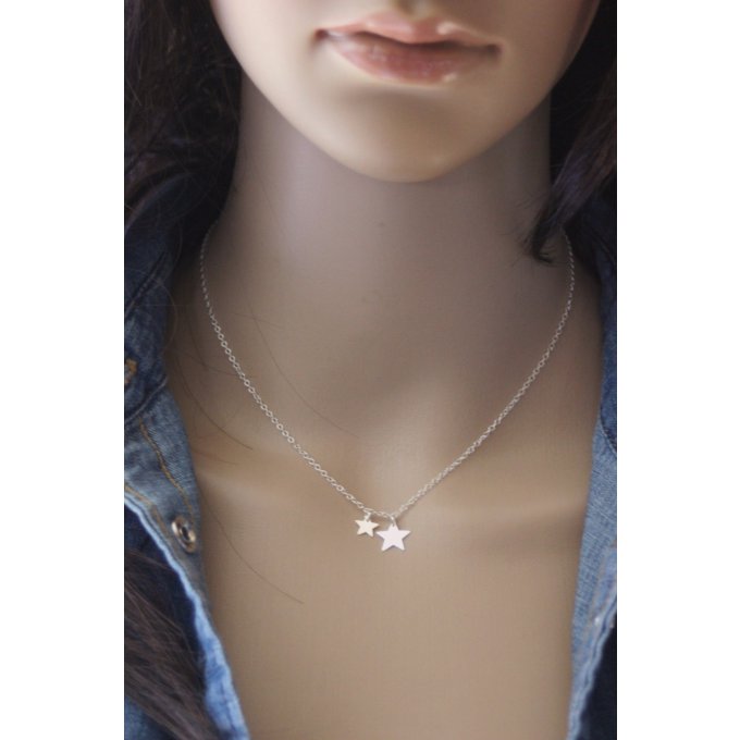 collier étoile en argent massif