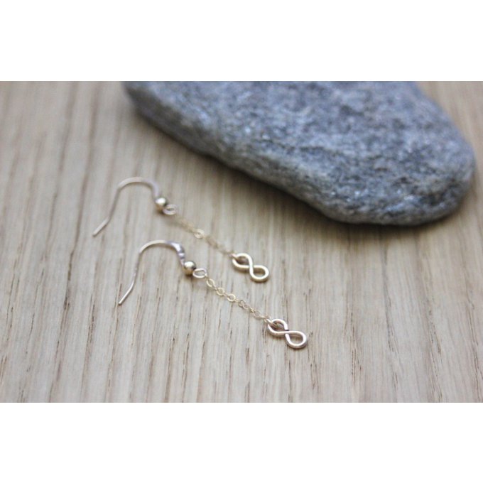 Boucles d'oreilles or Gold Filled pendentif infini