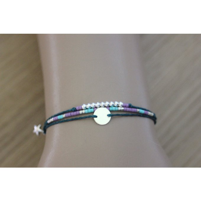 bracelet 3 rangs argent massif et miyuki