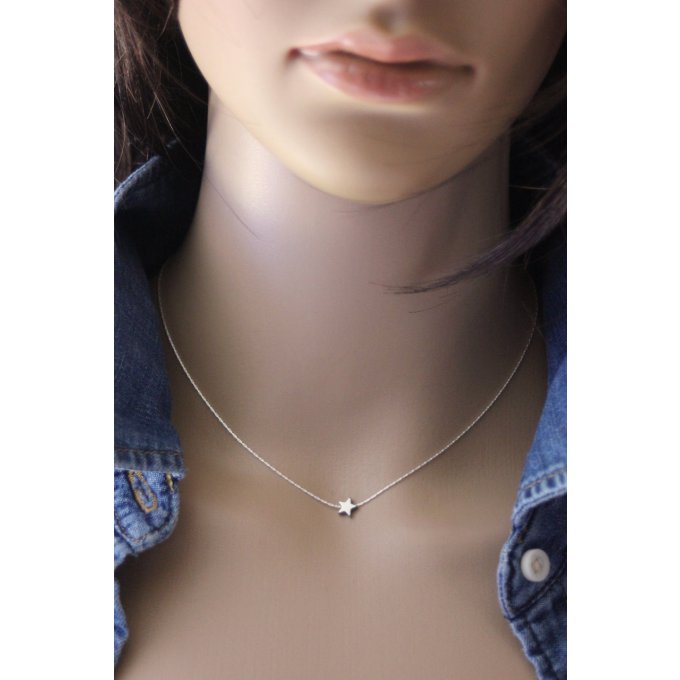 collier minimaliste étoile hématite