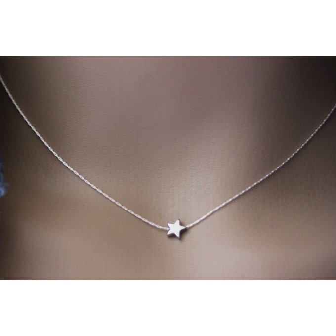 collier ras du cou étoile argent