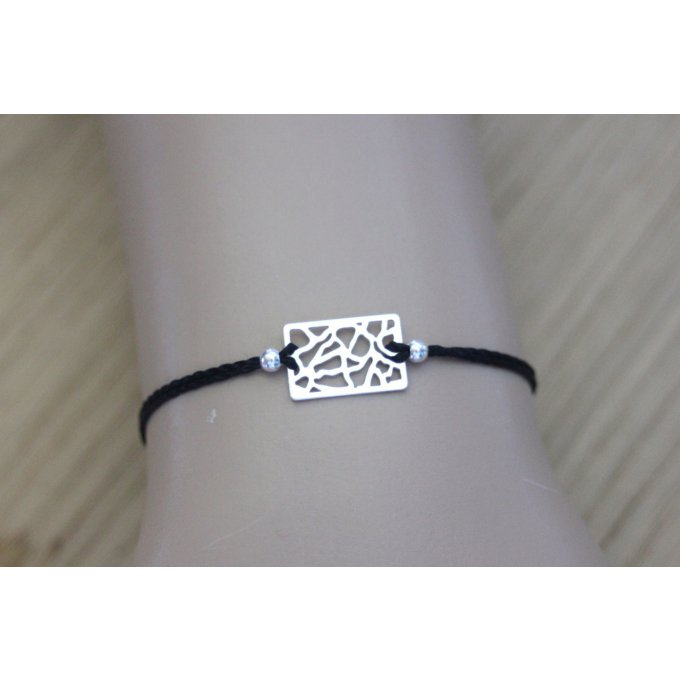 bracelet fil polyster et argent