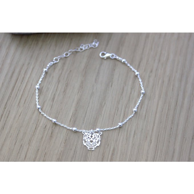 bracelet tête de tigre en argent