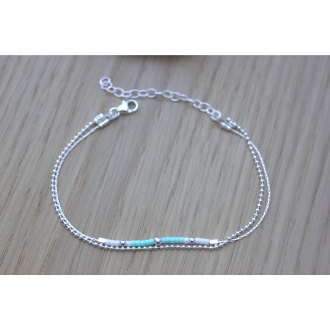 bracelet argent et turquoise