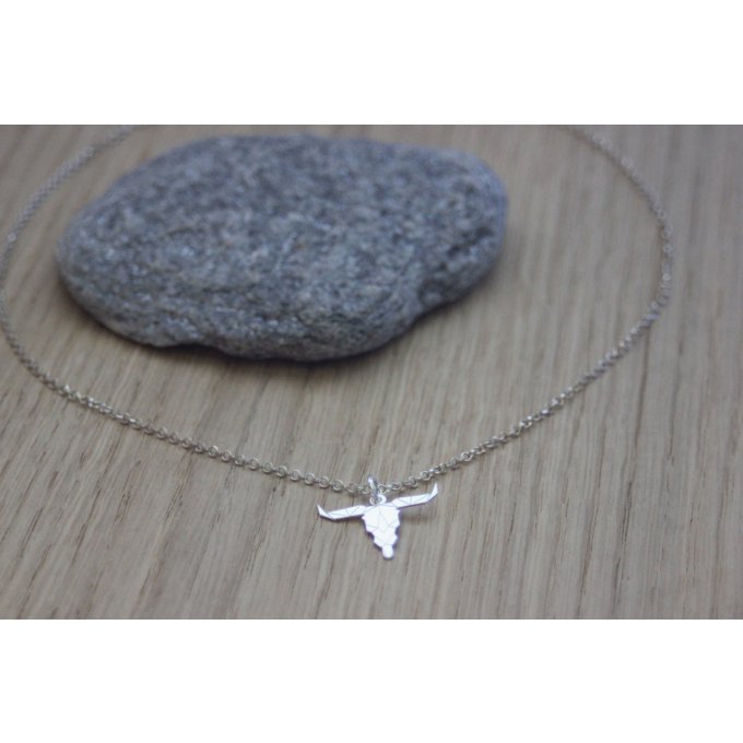 collier ethnique en argent massif