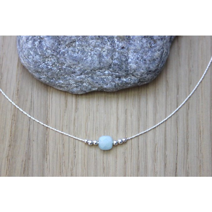 collier mint et argent