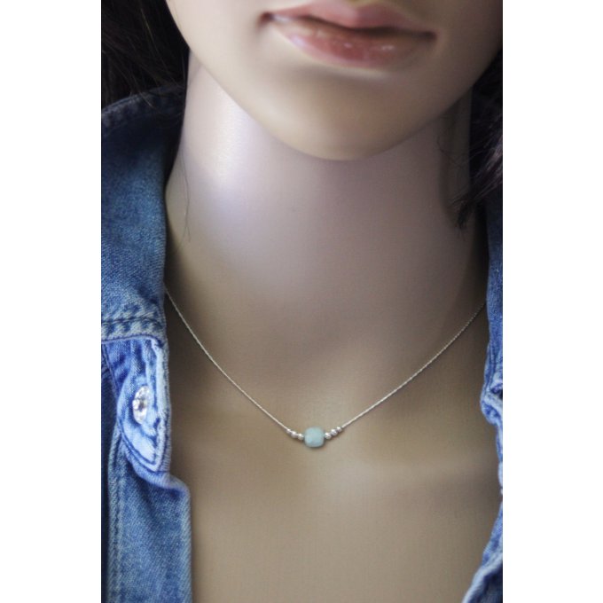 collier peirres gemmes et argent massif