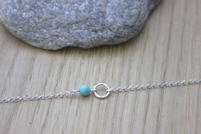 Ensemble de 2 bracelets en argent anneau, trèfle et turquoise