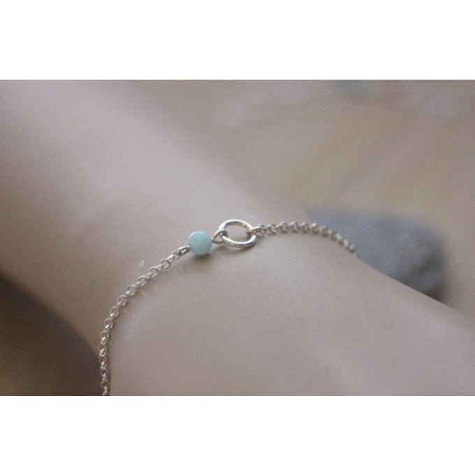 bracelet argent massif et pierres gemmes