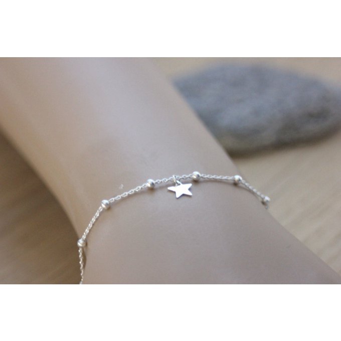 bracelet étoile en argent massif