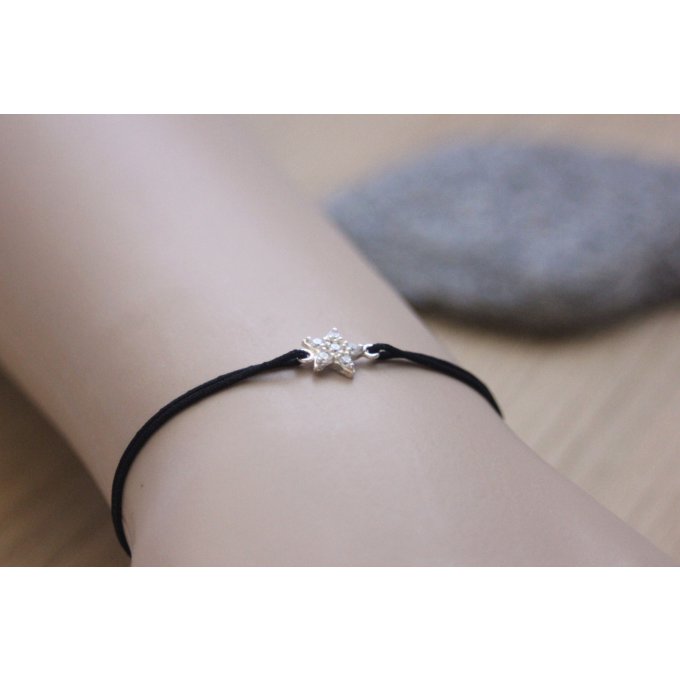 bracelet coulissant cordon noir