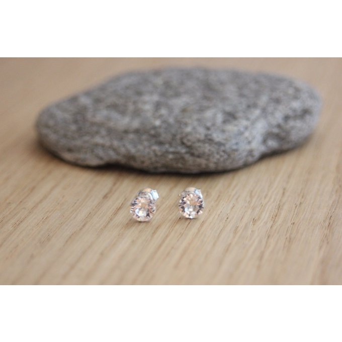 Clous d'oreilles en argent et cristal Swarovski