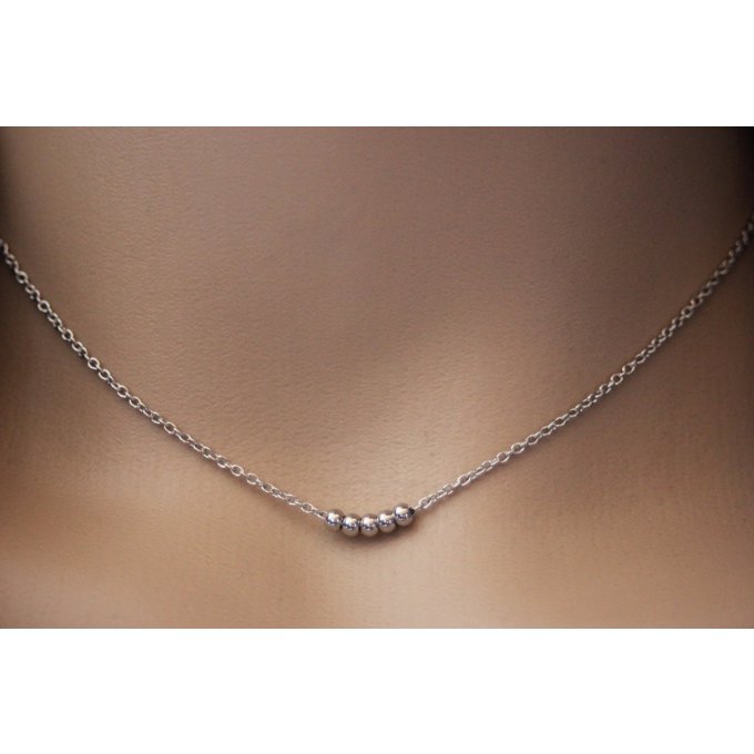 collier boules acier