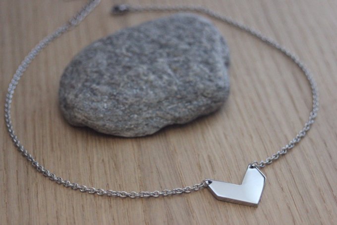 Collier en acier inoxydable chevron à graver 