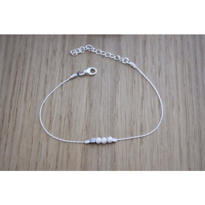 bracelet perles diamant en argent