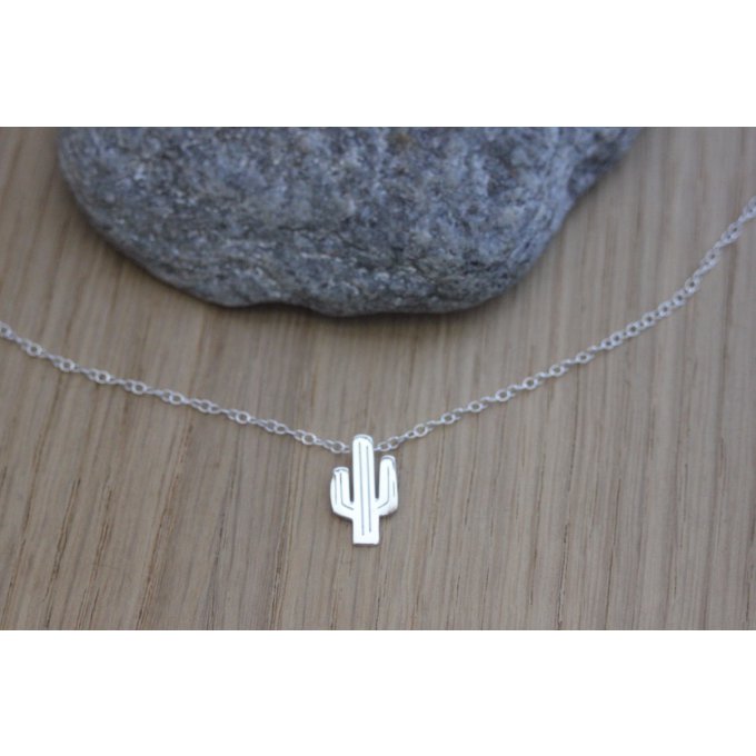 collier cactus en argent 925