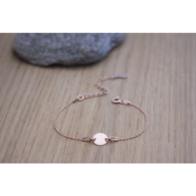 Bracelet or rose médaille ronde