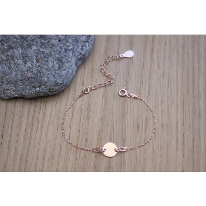 Bracelet or rose médaille ronde