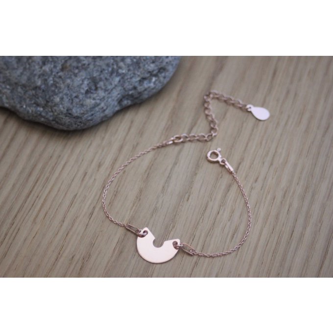 Bracelet or rose demi cercle