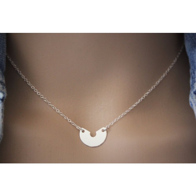 collier demi rond argent massif