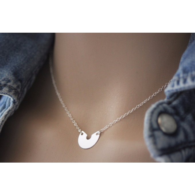 collier demi cercle argent massif