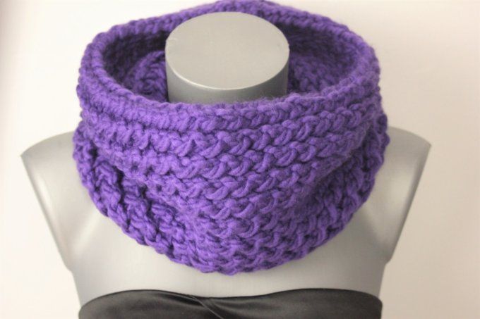 Echarpe Snood laine violet oversize homme /femme 