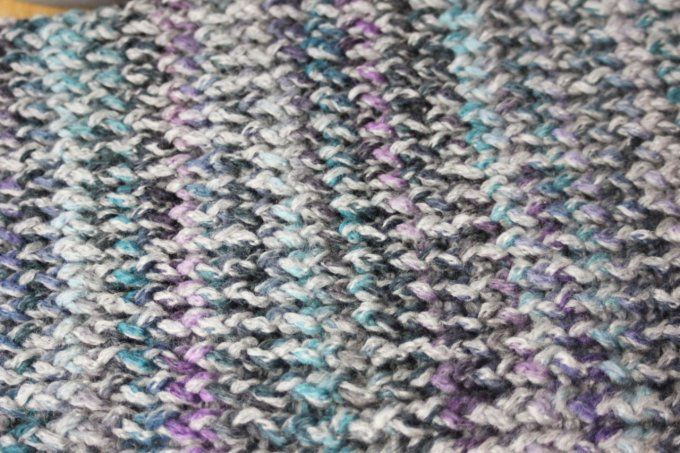 Echarpe Snood en laine dégradé de gris, bleu et violet