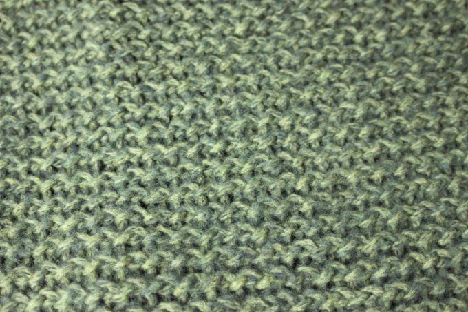 Snood - écharpe en laine de couleur vert kaki chiné