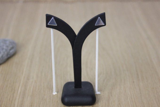 Boucles d'oreilles argent massif triangle et 3 chainettes 