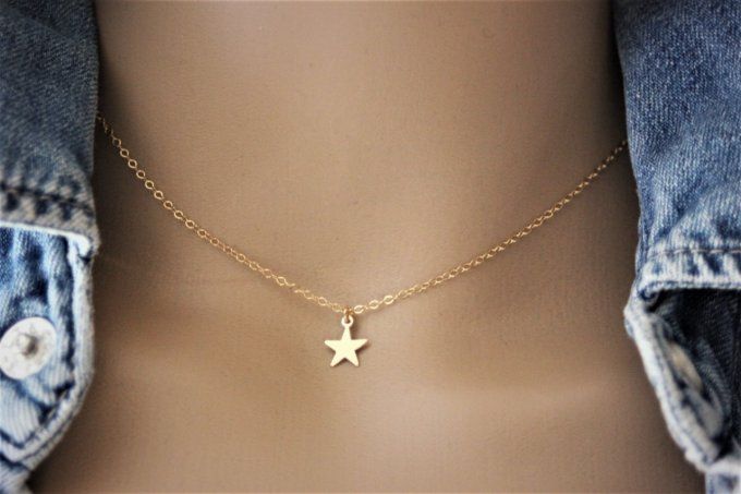 Collier pendentif petite étoile en or Gold Filled