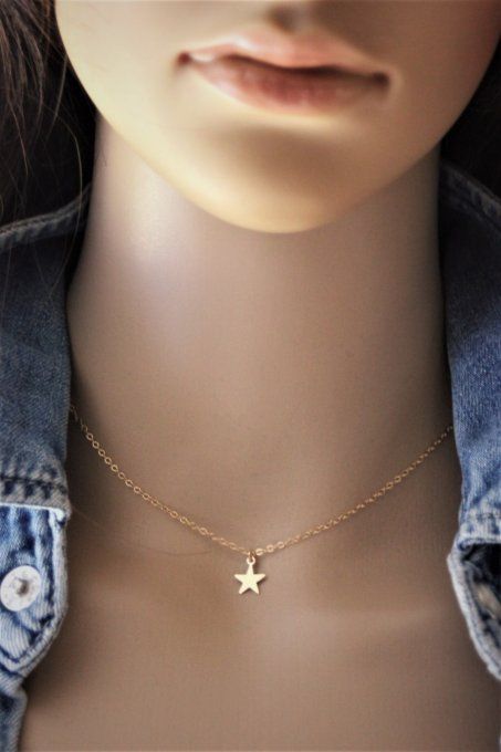 Collier pendentif petite étoile en or Gold Filled