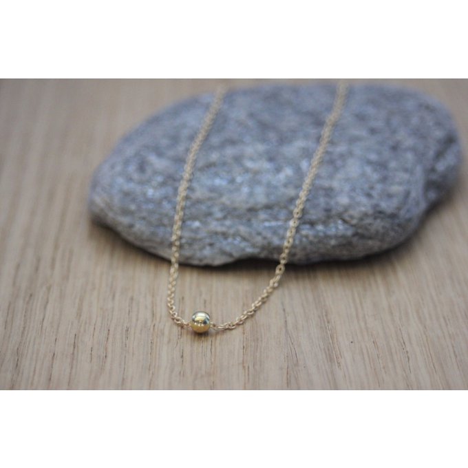 Collier minimaliste 1 perle boule en or Gold Filled