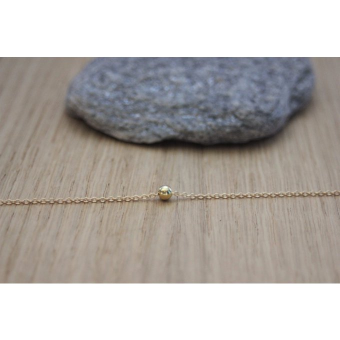 Collier minimaliste 1 perle boule en or Gold Filled