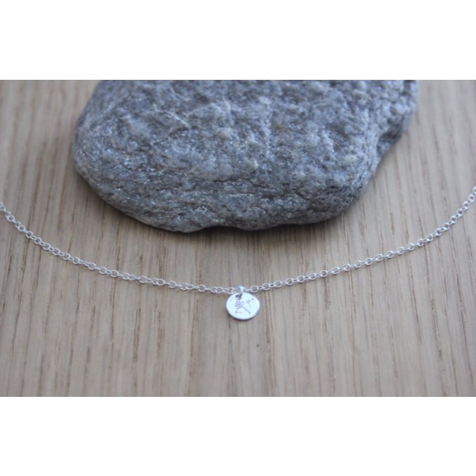 collier mini médaille en argent